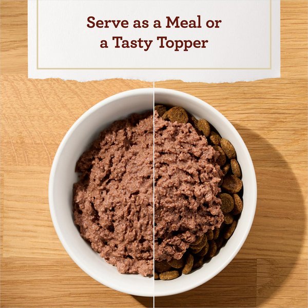 Show full view: True Acre Foods Porterhouse Flavor Tender Loaf in Gravy, Wet Dog Food, 3.5-oz cup, case of 12 slide 6 of 11