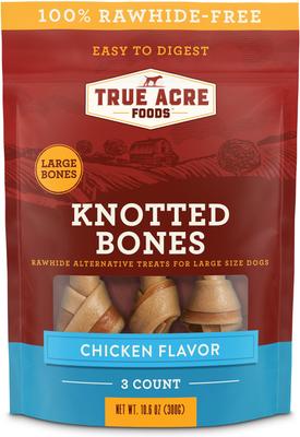Show full view: True Acre Foods, Rawhide-Free, Knotted Bones, with Natural Chicken Flavor Dog Treats, Large, 3 count slide 10 of 11