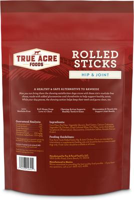 Show full view: True Acre Foods, Rawhide-Free, Rolled Sticks, Hip & Joint Chew, with Natural Chicken Flavor Dog Treats, 16 count slide 3 of 11