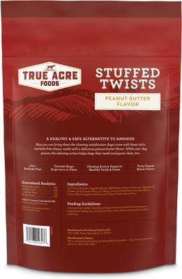 Show full view: True Acre Foods Rawhide-Free Stuffed Twists Peanut Butter Flavor Dog Treats, 6 count slide 3 of 11