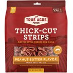 True Acre Foods Thick Cut Strips with Real Bacon & Peanut Butter Flavor Dog Treats, 25-oz bag