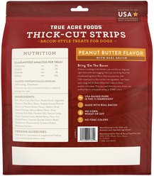 True Acre Foods Thick Cut Strips with Real Bacon & Peanut Butter Flavor Dog Treats, 25-oz bag slide 2 of 7