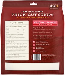 True Acre Foods Thick Cut Strips with Real Bacon Dog Treats, 25-oz bag slide 2 of 7