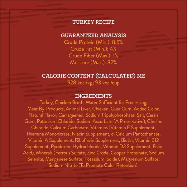Show full view: True Acre Foods Turkey Recipe Tender Loaf in Gravy, Wet Dog Food, 3.5-oz cup, case of 12 slide 8 of 11