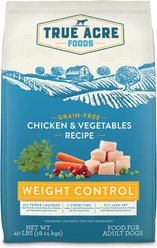 True Acre Foods Weight Control Chicken & Vegetables Recipes Grain-Free Dry Dog Food, 40-lb bag
