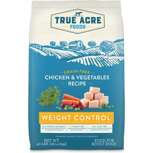 True Acre Foods Weight Control Chicken & Vegetables Recipes Grain-Free Dry Dog Food, 40-lb bag