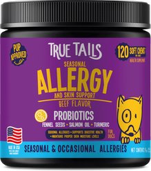 True Tails Allergy Beef Flavored Allergy Supplement for Dogs, 120 count