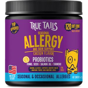 True Tails Allergy Chicken Flavored Allergy Supplement for Dogs, 120 count