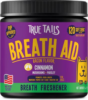 Show full view: True Tails Breath Aid Bacon Flavored Dental Supplement for Dogs, 120 count slide 1 of 7