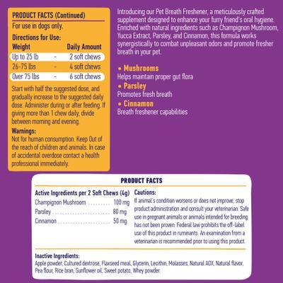 Show full view: True Tails Breath Aid Bacon Flavored Dental Supplement for Dogs, 120 count slide 3 of 7