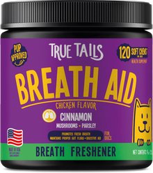 True Tails Breath Aid Chicken Flavored Dental Supplement for Dogs, 120 count