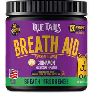 True Tails Breath Aid Chicken Flavored Dental Supplement for Dogs, 120 count