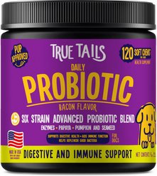 True Tails Probiotic Bacon Flavored Supplement for Dogs, 120 count