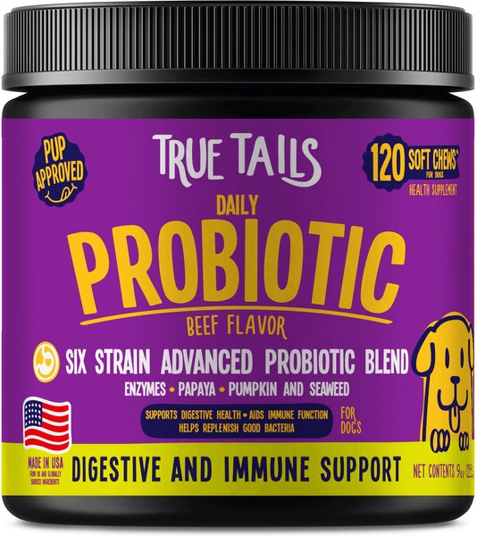 True Tails Probiotic Beef Flavored Supplement for Dogs, 120 count