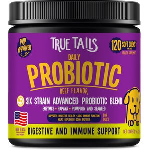 True Tails Probiotic Beef Flavored Supplement for Dogs, 120 count