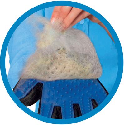 Show full view: True Touch Five Finger Pet Deshedding & Hair Removal Glove, Blue/Red slide 5 of 10