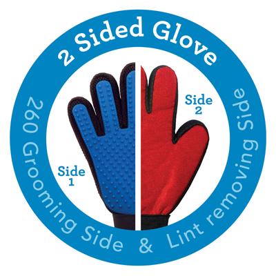 Show full view: True Touch Five Finger Pet Deshedding & Hair Removal Glove, Blue/Red slide 8 of 10