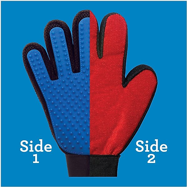Show full view: True Touch Five Finger Pet Deshedding & Hair Removal Glove, Blue/Red slide 8 of 9