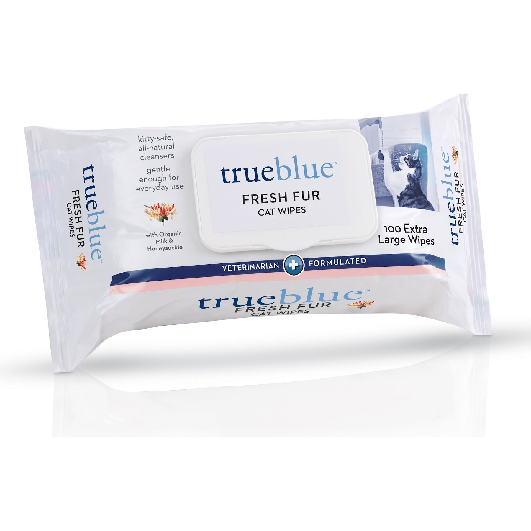 TrueBlue Pet Products Fresh Fur Cat Wipes, 100 count