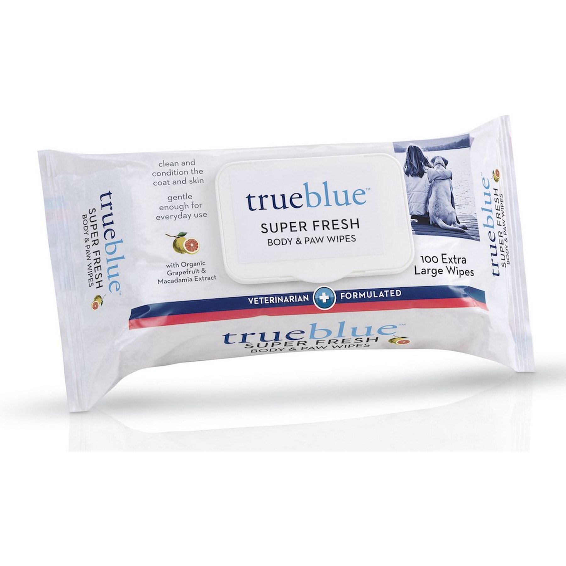 TrueBlue Pet Products Super Fresh Body & Paw Wipes, 100 count