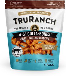 TruRanch 4 to 5-inch Bully Collagen Dog Bones, 4 count, 
