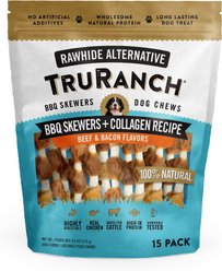 TruRanch BBQ Collagen Skewers Hard Chew Dog Treats, 5-in, 15 count