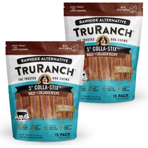 TruRanch Beef Collagen Sticks Hard Chew Dog Treats, 5-in, 15 count