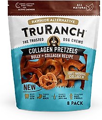 TruRanch Collagen Pretzels Bully Hard Chew Dog Treat, 8 count
