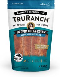 TruRanch Collagen 6-in Salmon Roll Hard Dog Chew, 4 count
