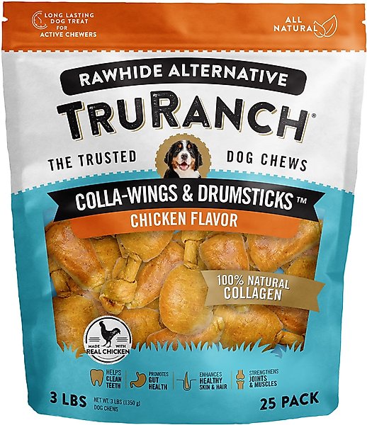 TruRanch Collagen Wings & Drumsticks Chicken Flavored Hard Chew Treats, 25 count