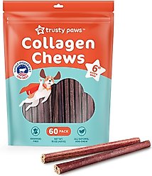 Trusty Paws USA Beef Collagen Chews Extra Thin Jerky Dog Treats, 60 count, 15-oz bag slide 1 of 7
