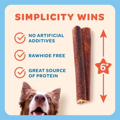 Show full view: Trusty Paws USA Beef Collagen Chews Thick Jerky Dog Treats, 20 count, 21-oz bag slide 5 of 8