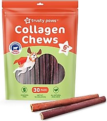 Trusty Paws USA Beef Collagen Chews Thin Jerky Dog Treats, 30 count, 12.3-oz bag