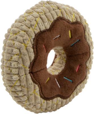 Show full view: TrustyPup Donut Tough Squeaky Dog Chew Toy, Chocolate, Small slide 4 of 8