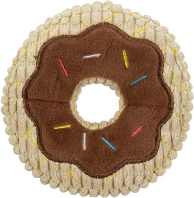Show full view: TrustyPup Donut Tough Squeaky Dog Chew Toy, Chocolate, Small slide 2 of 8