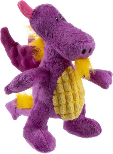 TrustyPup Dragon Tough Squeaky Dog Chew Toy, Purple, Small