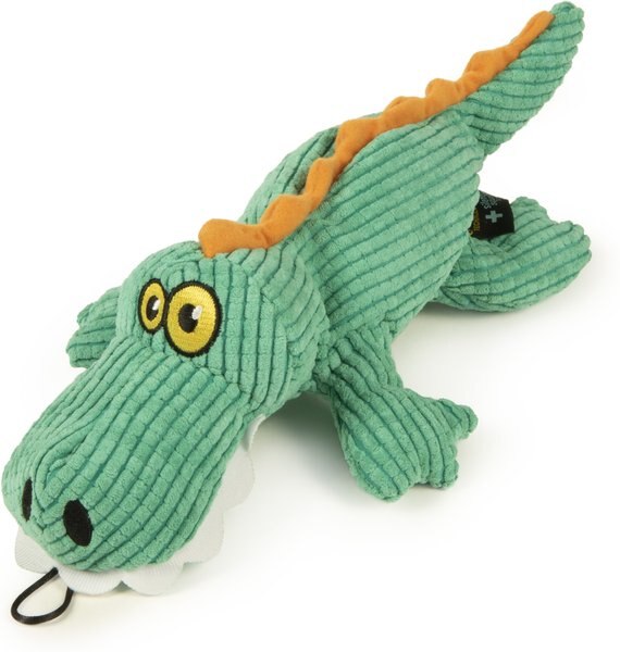 TrustyPup Gator Silent Squeak Dog Toy, Teal, Large