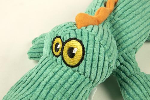 Show full view: TrustyPup Gator Silent Squeak Dog Toy, Teal, Large slide 3 of 7