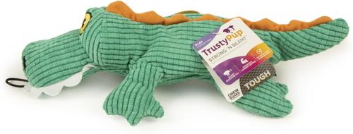 Show full view: TrustyPup Gator Silent Squeak Dog Toy, Teal, Large slide 6 of 7