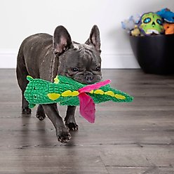 TrustyPup Gentle Giant Dragon Tough Squeaky Dog Chew Toy, Green, Large