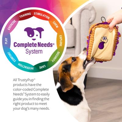 Show full view: TrustyPup PBJ Tough Squeaky Dog Chew Toy, Small slide 8 of 9