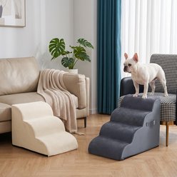 TSCOMON 3 Step Ramp for Couch Curved Stable Short-Legged, Non-Slip Ladder Dog & Cat Stairs, Deep Gray, 15.7 x 22.4 x 15.7-in slide 2 of 7