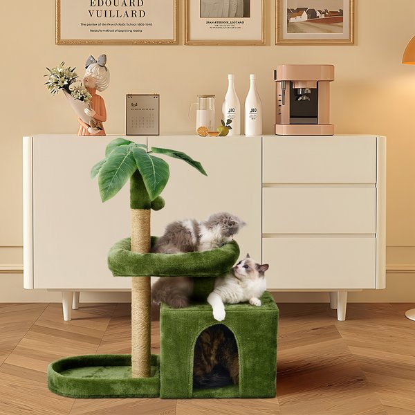 TSCOMON 31.5-in Leaf Design Plush Cat Tree