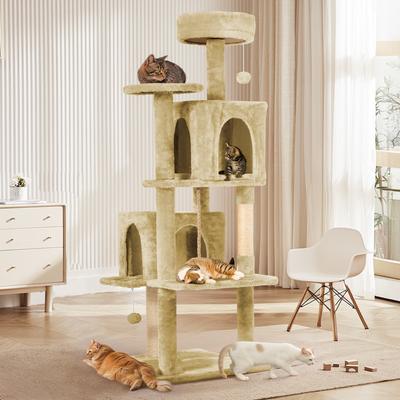 TSCOMON Multi-Level 58-in Plush Cat Tree & Condo