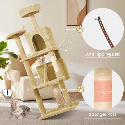 TSCOMON Multi-Level 58-in Plush Cat Tree & Condo