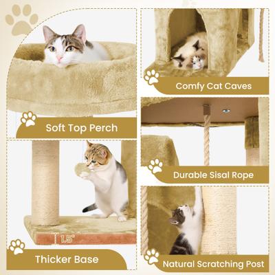 TSCOMON Multi-Level 58-in Plush Cat Tree & Condo