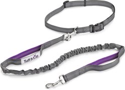 Tuff Mutt Hands Free Bungee Dog Leash, Gray/Purple