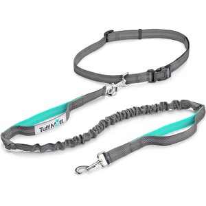 TUFF MUTT Hands Free Bungee Dog Leash, Gray/Teal - Chewy.com