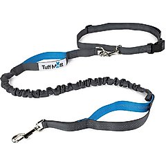 Tuff Mutt Hands-Free Bungee Leash, Gray & Blue