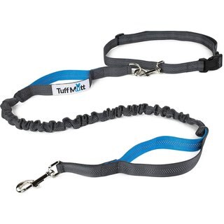 Tuff Mutt Hands-Free Bungee Leash, Gray & Blue slide 1 of 9